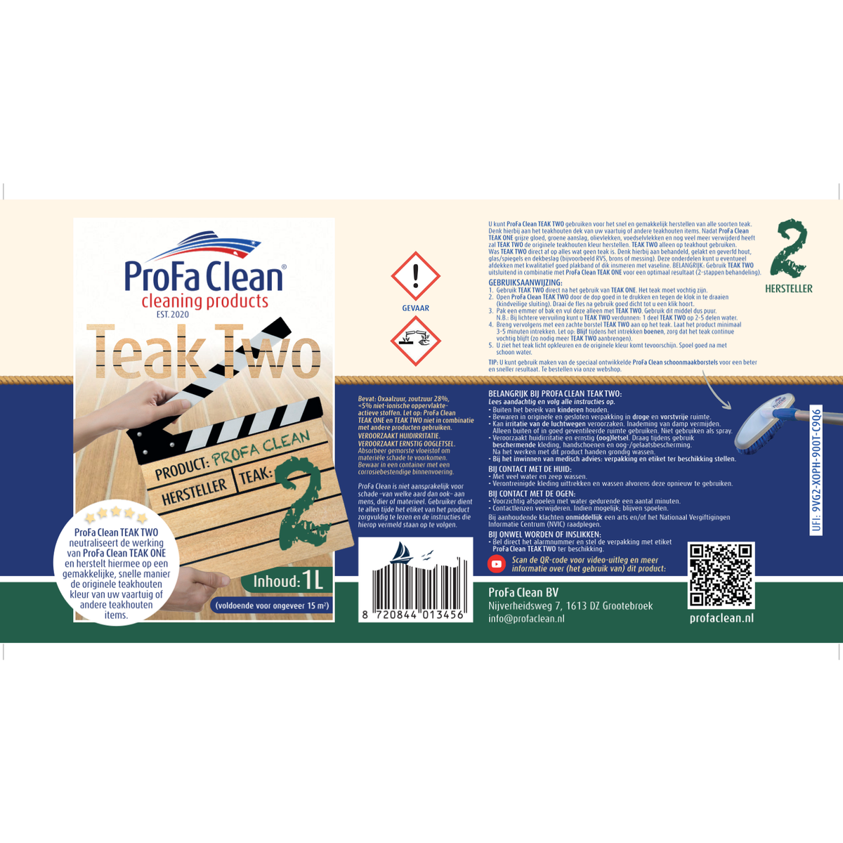 ProFa Clean Teak 1 & 2 Reiniger und Restaurator – 2 × 25 L – Lieferumfang 4
