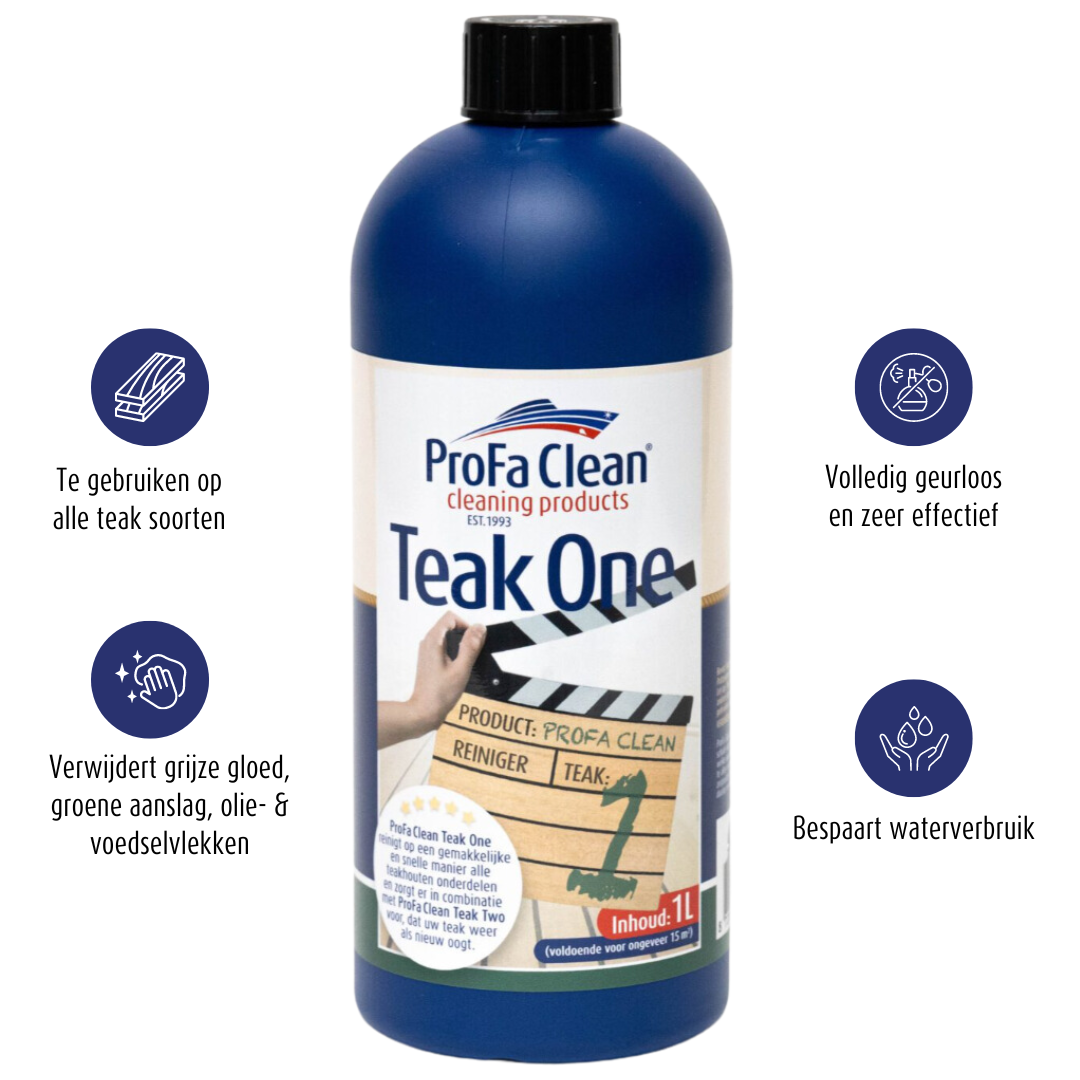 ProFa Clean Teak-Pflegeset 2 × 1 L mit Besenbürste – Reinigungsergebnis 6