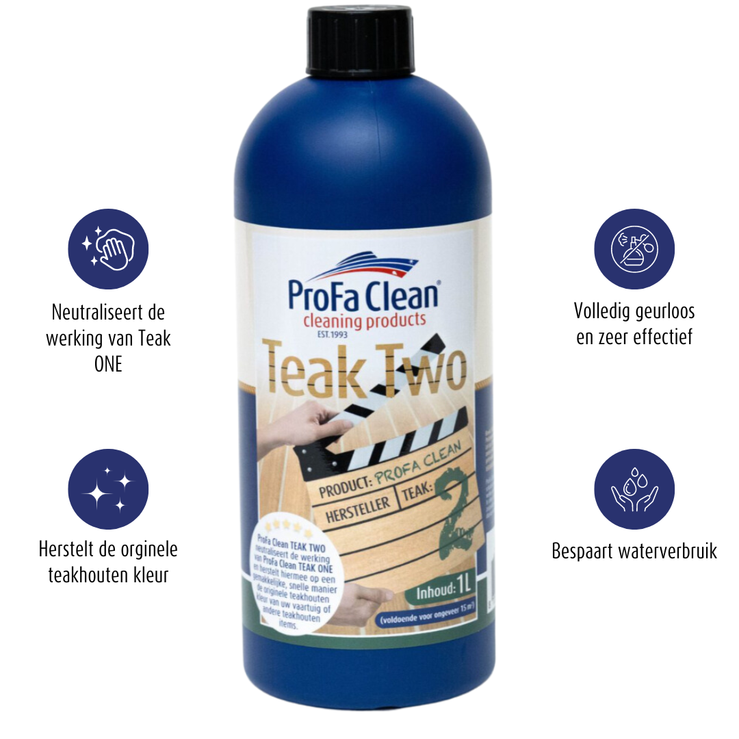 ProFa Clean Teak-Pflegeset 2 × 1 L mit Besenbürste – Produktansicht 7