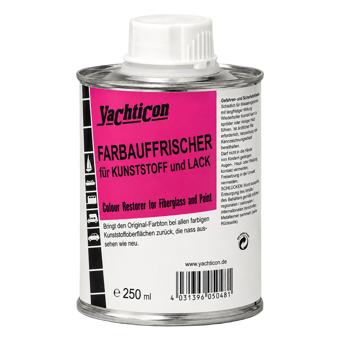 Yachticon Kunststoff Farbauffrischer – 250 ml – Kunststoff-Farbauffrischer für Boot und Yacht