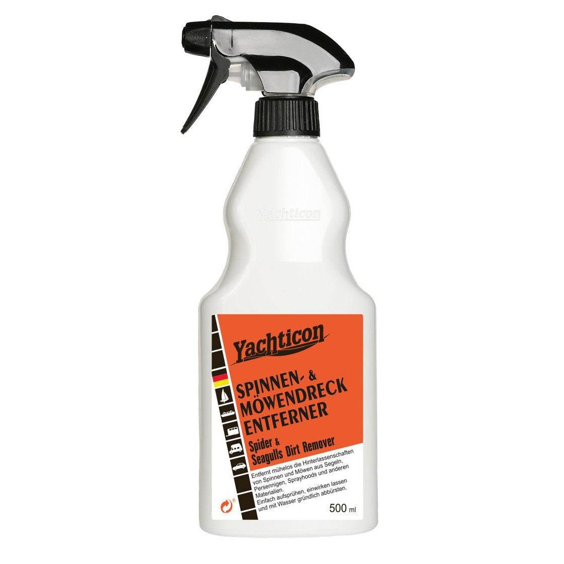 Yachticon Spinnen- und Mövendreck Entferner – 500 ml – Spezialreiniger für Boot und Yacht